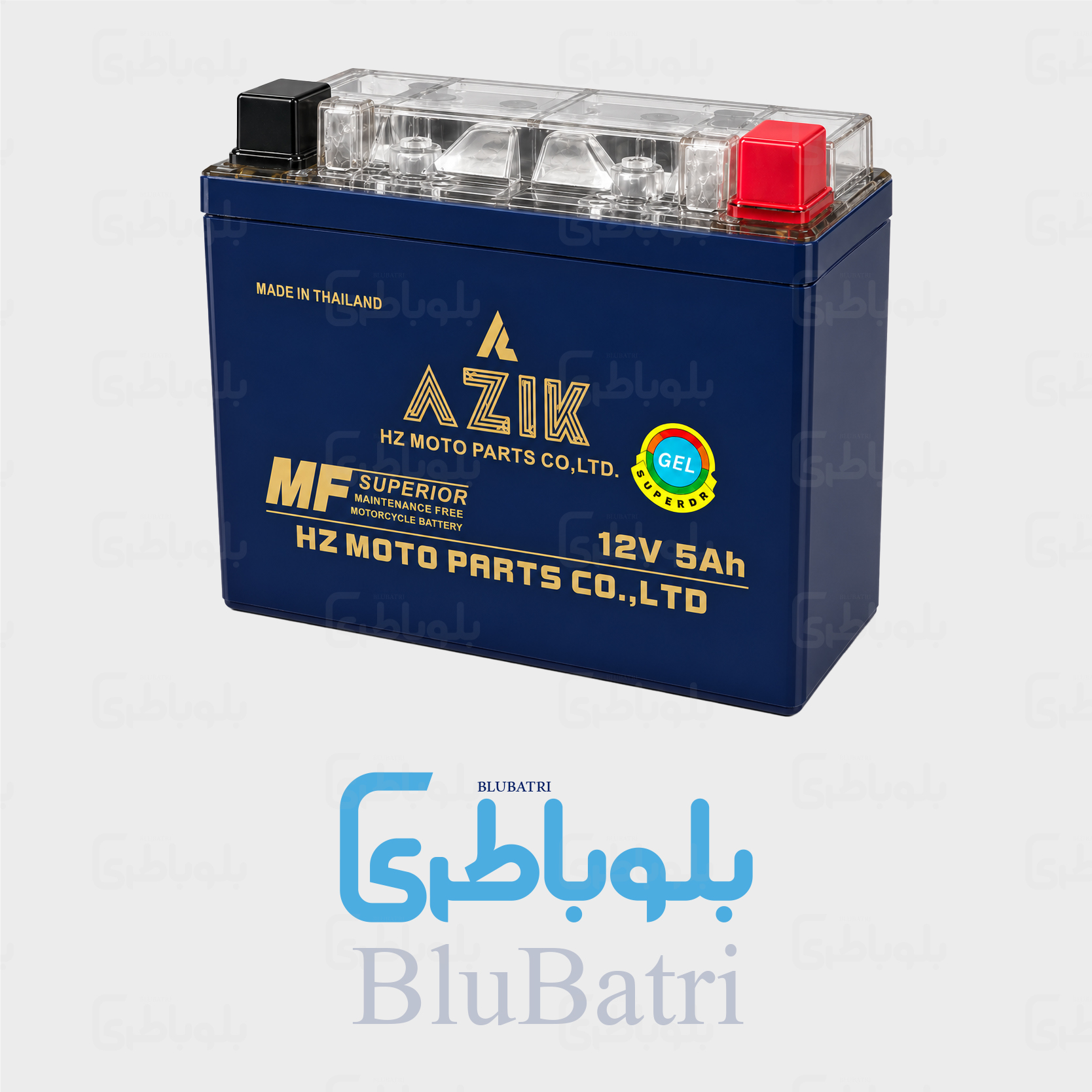 باتری موتورسیکلت آزیک کوتاه ۵ آمپر