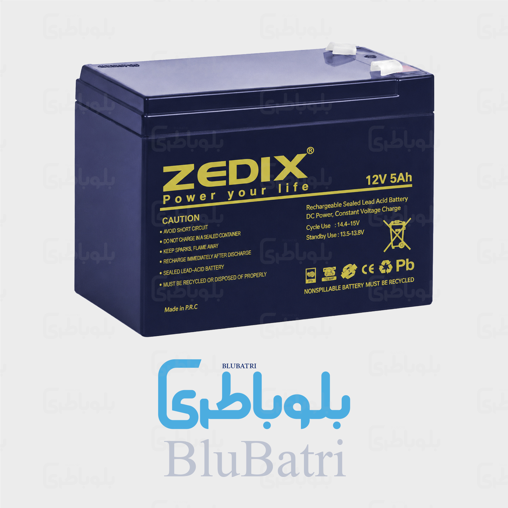 باتری موتور سیکلت زد ایکس کوتاه ۵ آمپر